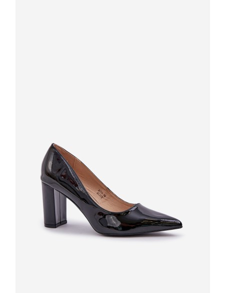 Lacquered Heels On A Block Heel Black Kilanne