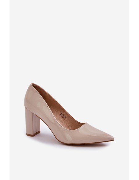 Lacquered Heels On Block Heel Beige Kilanne