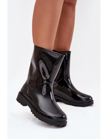 Ladies Rubber Boots Black Elvara