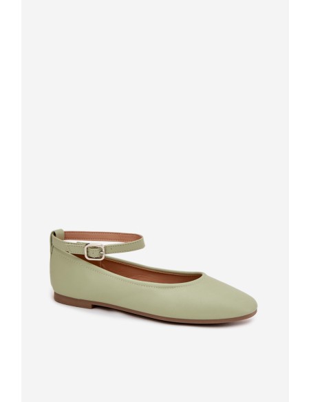 Women's Ballerinas With Strap And Clasp Green Janelor