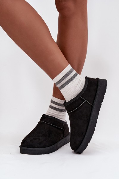 Women's Snow Boots Lined with Fur Black Serenne