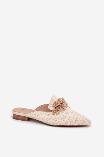 Women's Slippers With Decoration Beige Katrine 2