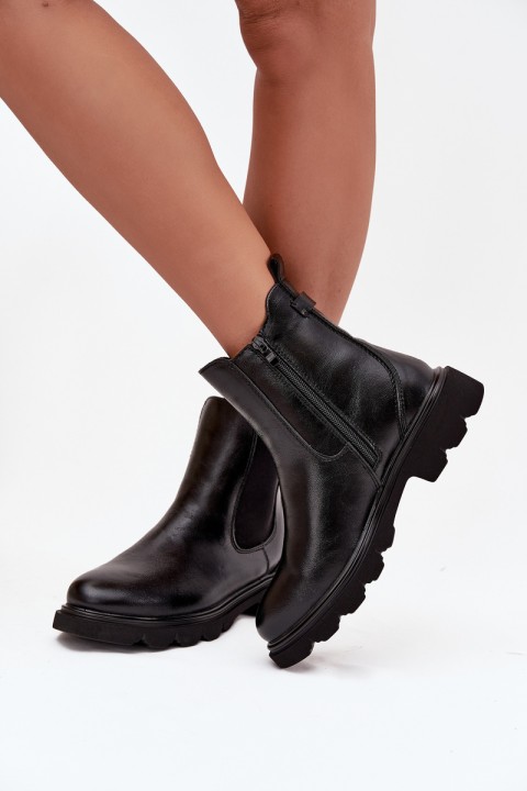 Women's ankle boots lined Black Rivelia