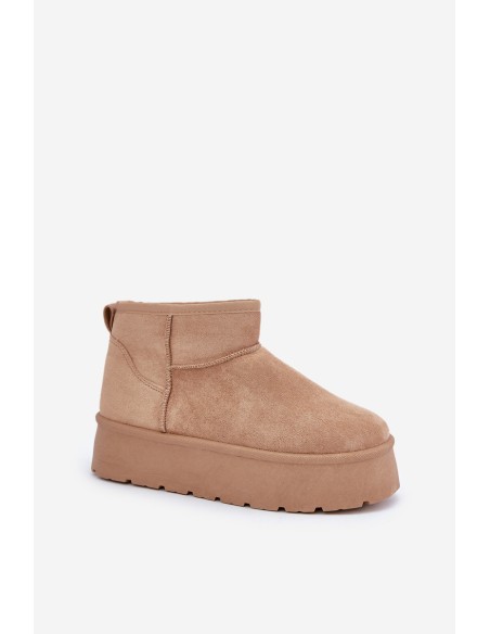 Womens Snow Boots On Platform Dark Beige Ninala