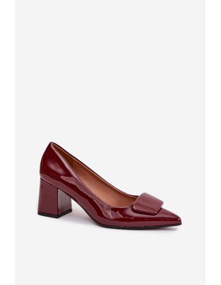 Patent Leather Heels with Decoration Bordeaux Isoline