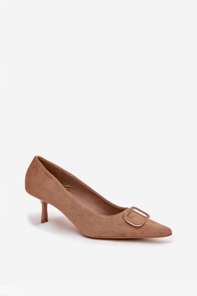 Women's High Heels with Decorative Detail Dark Beige Amelora 2