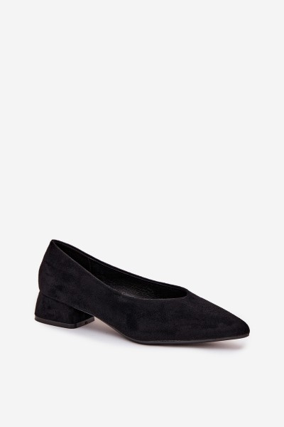 Block heel pumps with eco suede black Karielle 2