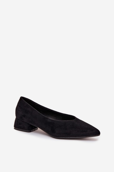 Block heel pumps with eco suede black Karielle