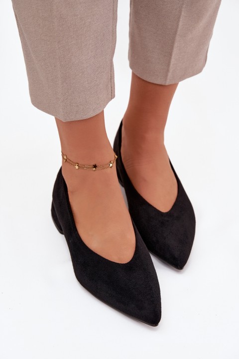 Block heel pumps with eco suede black Karielle