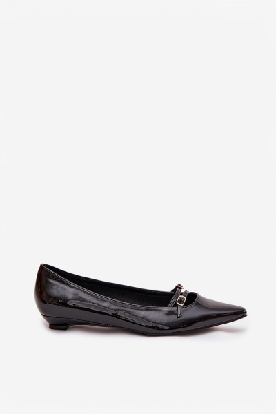 Patent Leather Ballerinas With Straps Black Zarelia 2