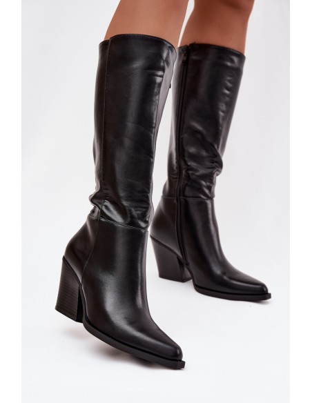 Women's Platform Boots with Lining Black Katelle
