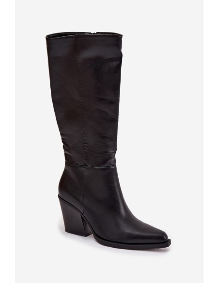 Women's Platform Boots with Lining Black Katelle