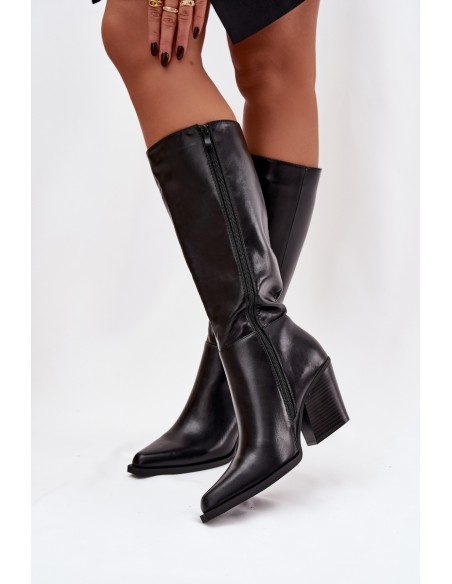 Women's Platform Boots with Lining Black Katelle