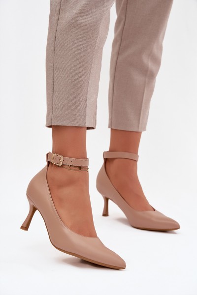 Heels Pumps with Strap Dark Beige Perrine