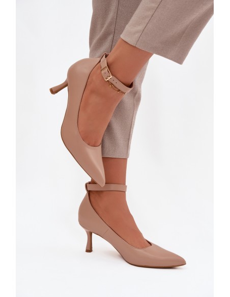 Heels Pumps with Strap Dark Beige Perrine