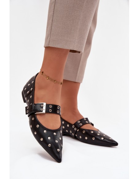 Ballerinas with sequins and clasp Eco Leather Black Arlenne