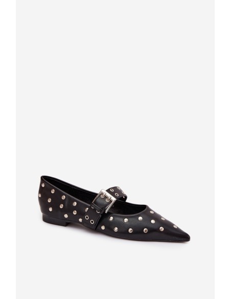 Ballerinas with sequins and clasp Eco Leather Black Arlenne