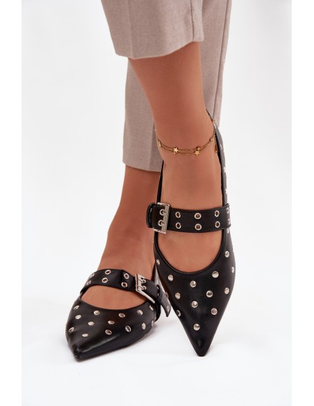Ballerinas with sequins and clasp Eco Leather Black Arlenne