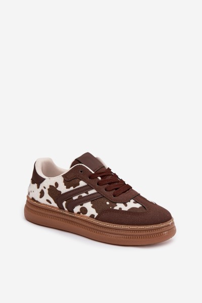 Women's Sneakers On Platform With Patches Brown Denissa 2