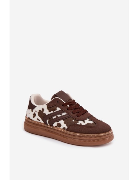 Women's Sneakers On Platform With Patches Brown Denissa