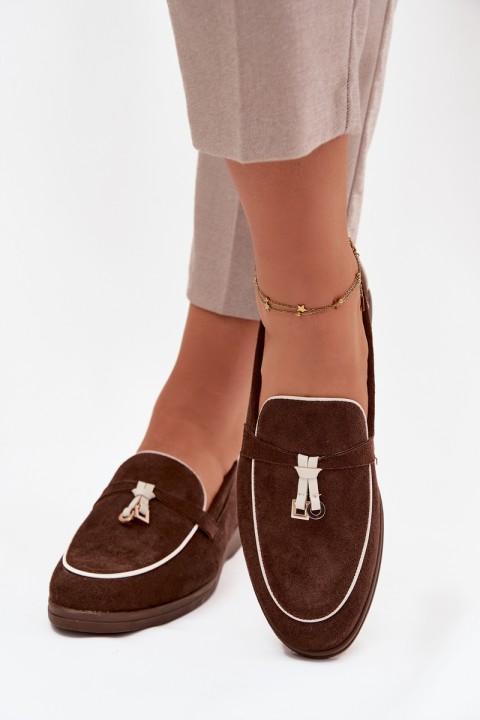 Moccasins Loafers Women's Eco Suede Brown Darwen