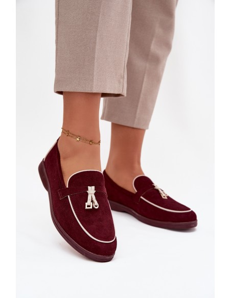 Moccasins Loafers Ladies Eco Suede Bordeaux Darwen