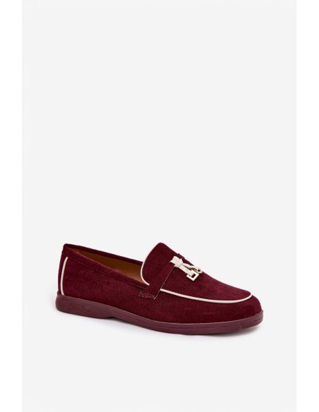 Moccasins Loafers Ladies Eco Suede Bordeaux Darwen
