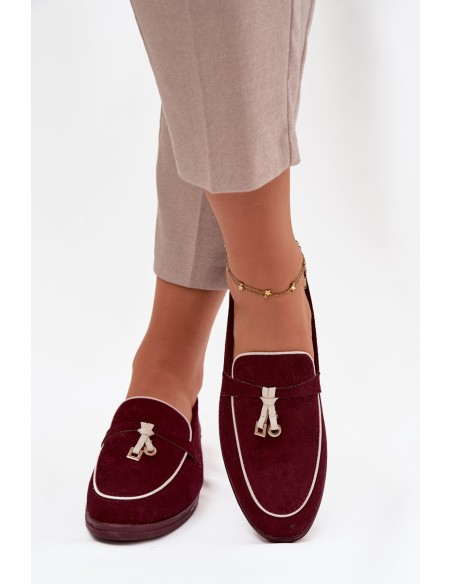 Moccasins Loafers Ladies Eco Suede Bordeaux Darwen