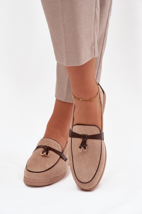 Mokasinai, moteriški mokasinai, zomšiniai, smėlio spalvos, Darwen