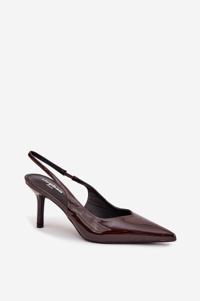 Patent leather high heels chocolate Phelia 2