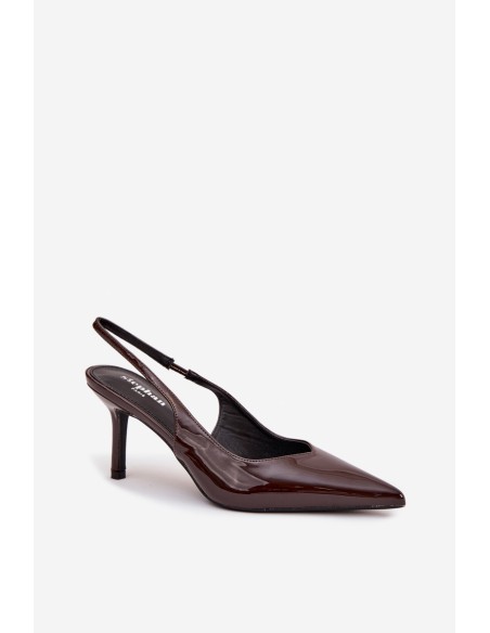 Patent leather high heels chocolate Phelia