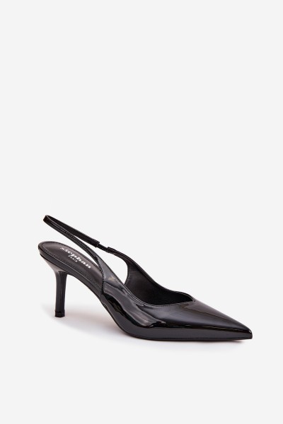 Patent Leather Pumps on Heel Black Phelia 2