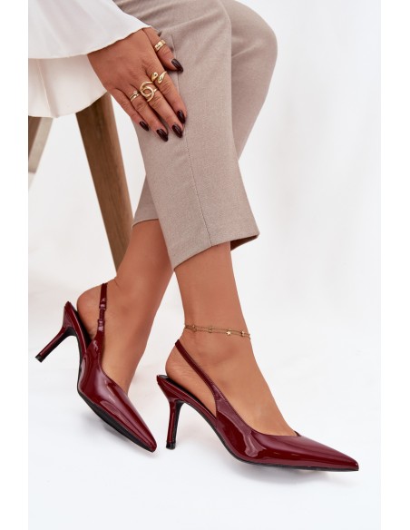 Patent Leather Pumps on High Heel Bordeaux Phelia