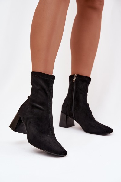 Women's Ankle Boots with Heel Made of Eco Suede Olianne