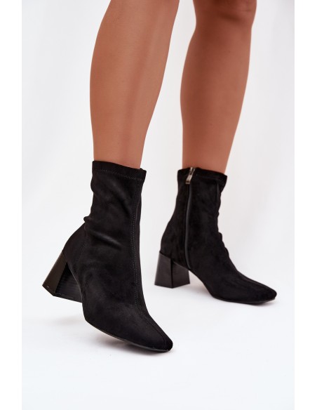 Women's Ankle Boots with Heel Made of Eco Suede Olianne