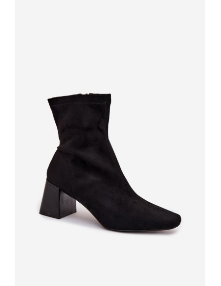 Women's Ankle Boots with Heel Made of Eco Suede Olianne
