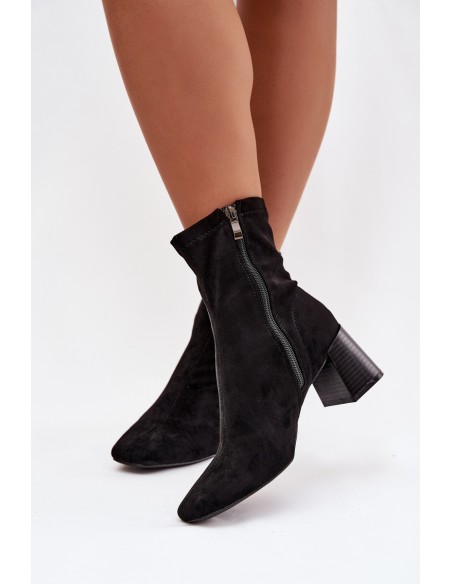 Women's Ankle Boots with Heel Made of Eco Suede Olianne