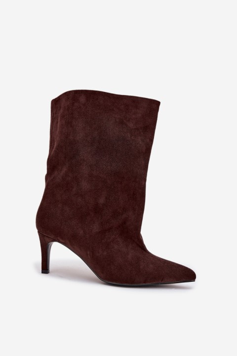 Slip-on Women's Ankle Boots with Heel Chocolate Solvienne
