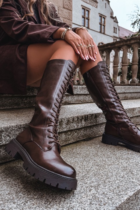 Insulated Lace-Up Boots for Women Chocolate Meliora