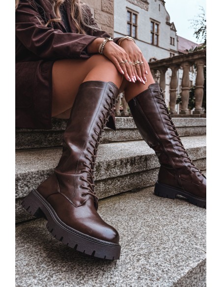 Insulated Lace-Up Boots for Women Chocolate Meliora