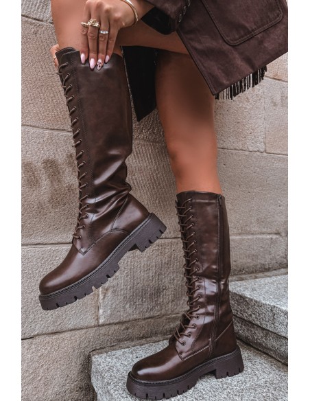 Insulated Lace-Up Boots for Women Chocolate Meliora