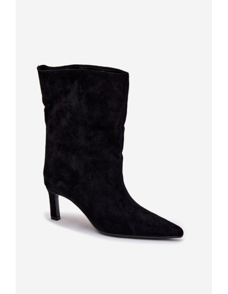 Slip-on Women's Ankle Boots on Heel Black Solvienne