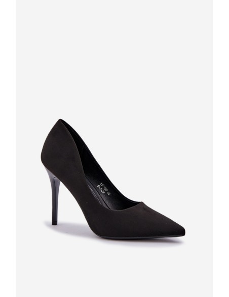 Classic Stiletto Heels From Eco Suede Black Navinda