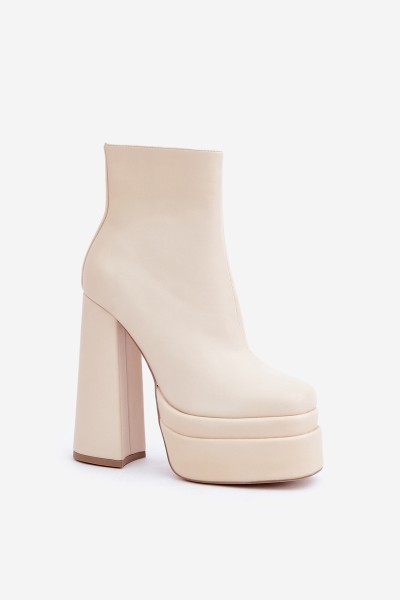 Boots On Massive Platform And Heel Insulated Light Beige Selahra 2