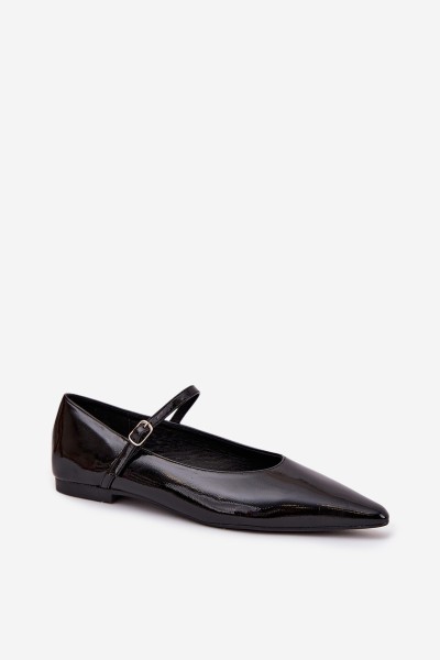 Patent leather Ballerinas with Strap Black Jarelle 2