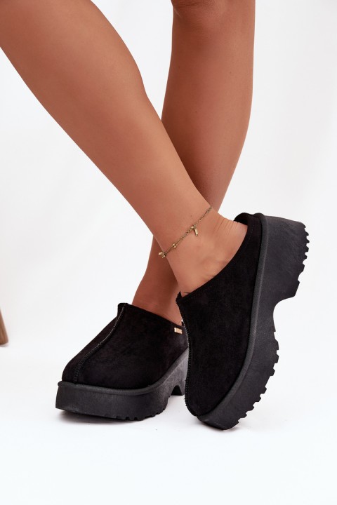 Moteriški žemakulniai sniego batai su platforma, juodi „Yrenna“