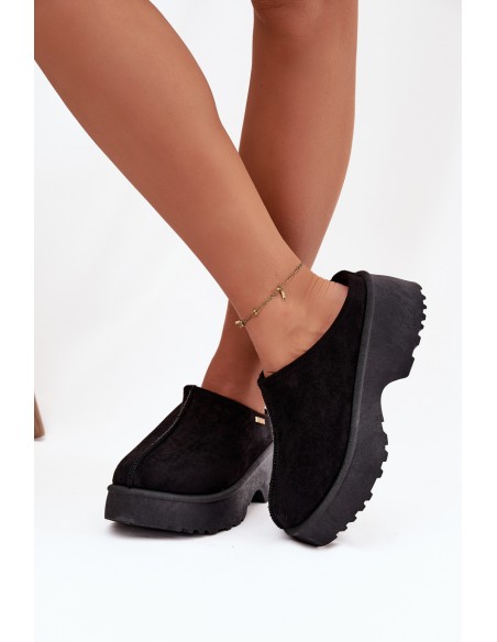 Women's Low Snow Boots on Platform Black Yrenna