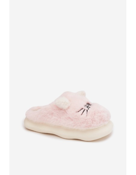 Furry Ladies Slippers Smile Pink Lexira