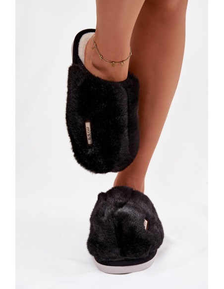 Furry Women's Slippers Black Belinna