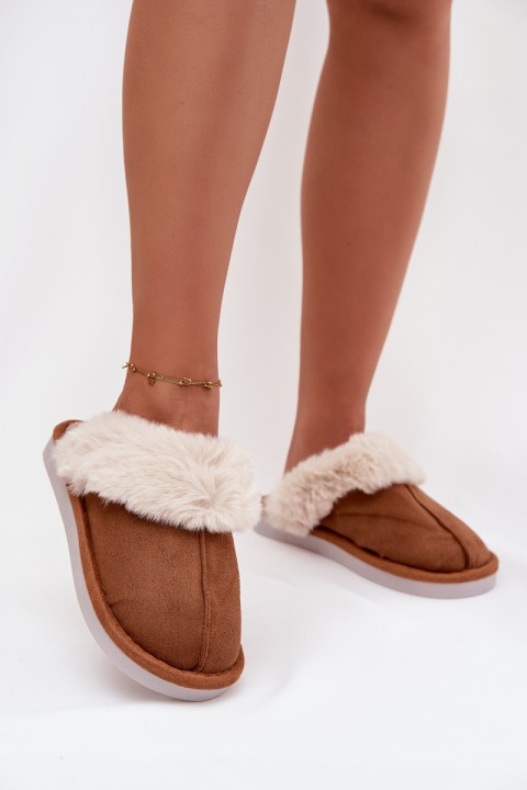 Women's slippers with fur Camel Carisse